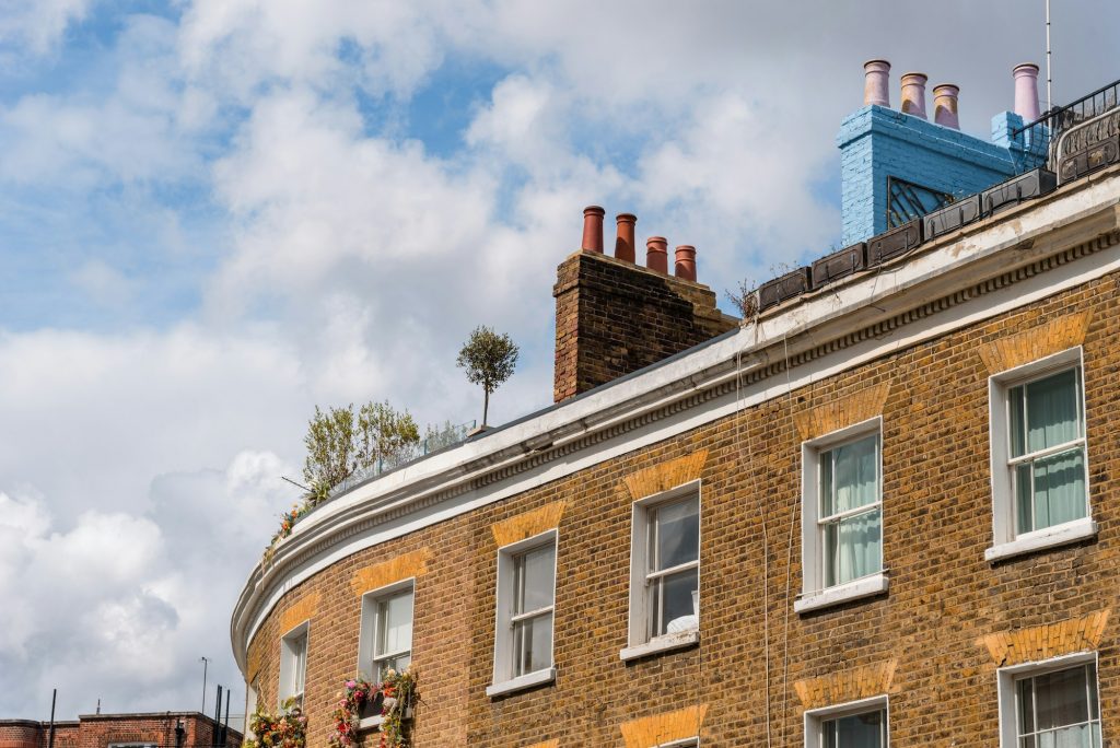 Traditional houses in Notting Hill neighborhood in London