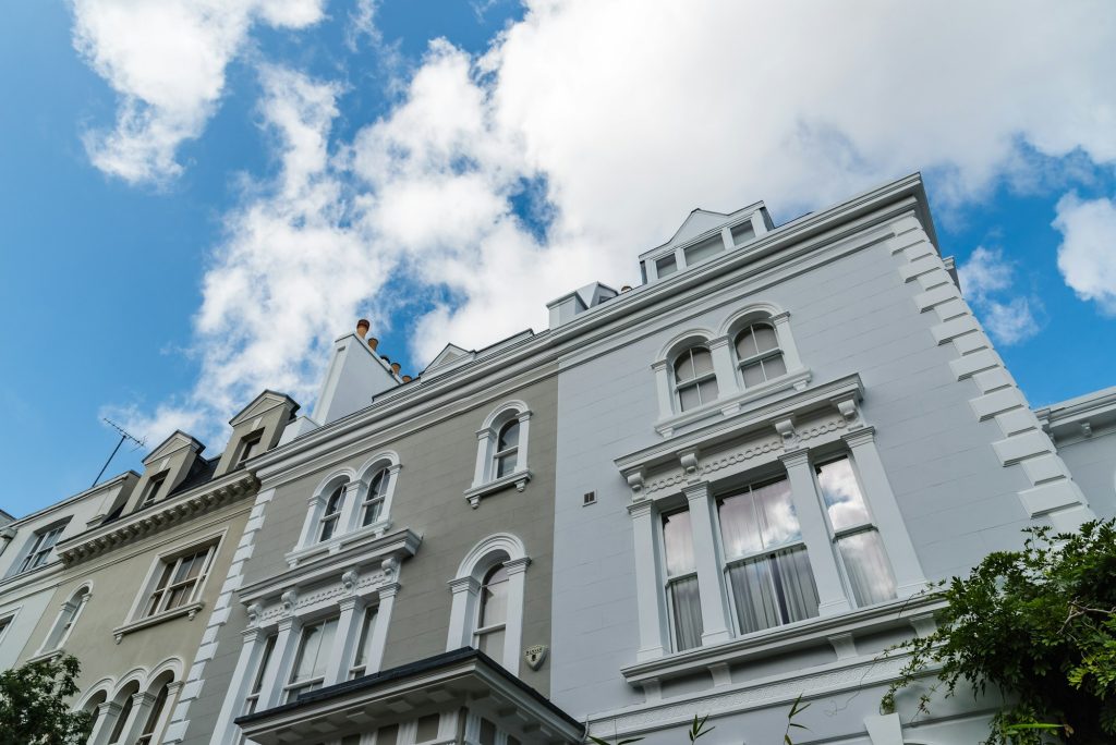Traditional houses in Notting Hill neighborhood in London